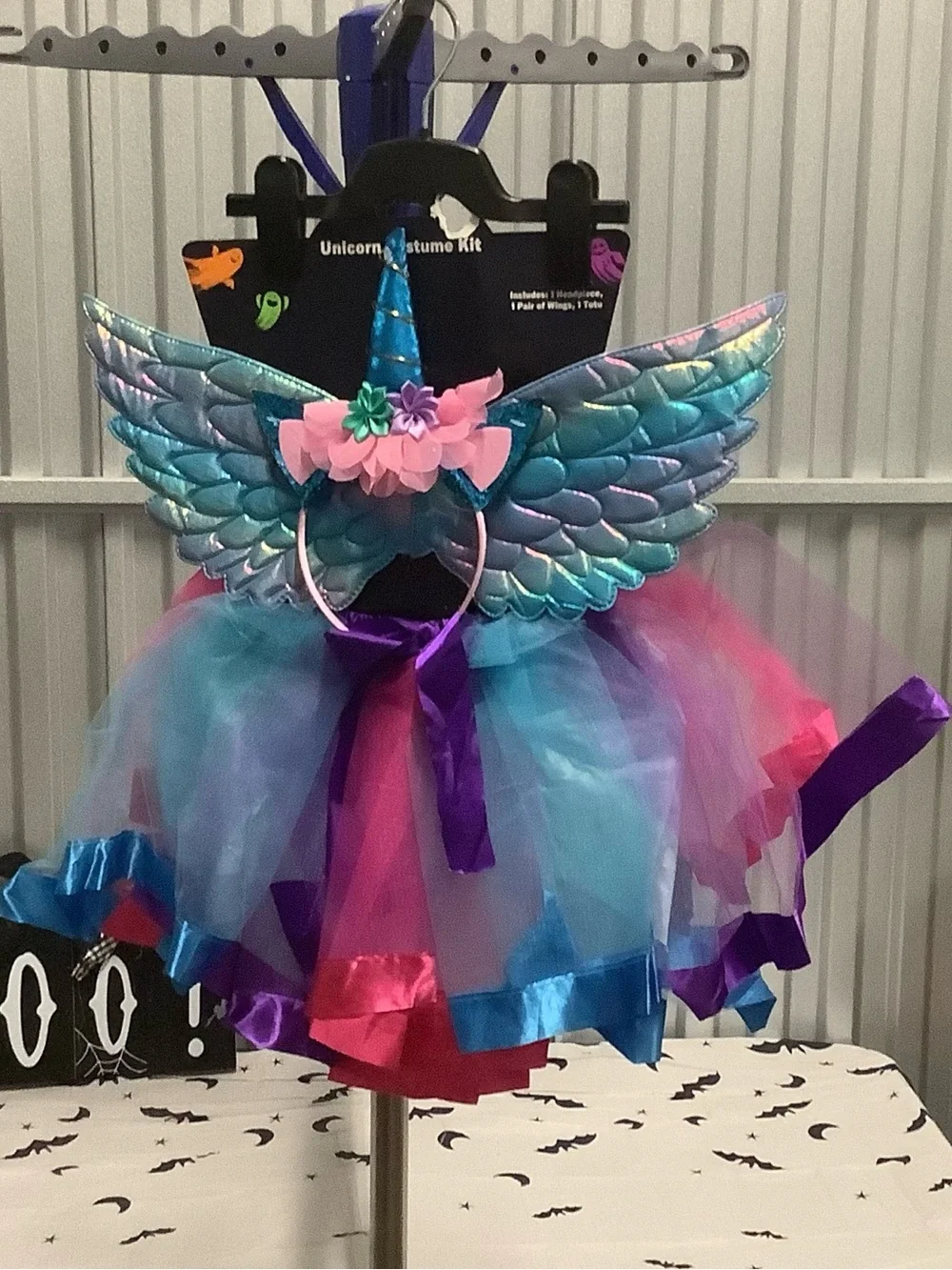 Kids Unicorn Wing & Tutu Costume Set - Pink, Blue & Purple size ages 3+